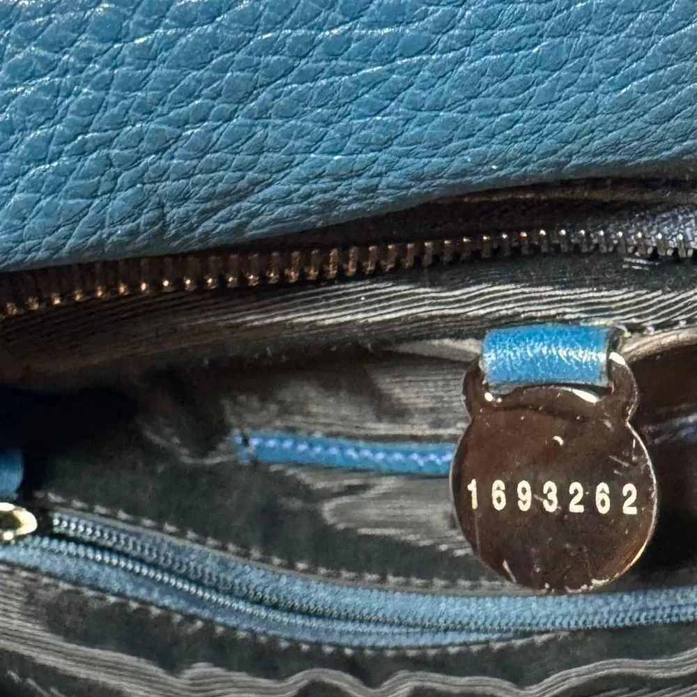 MULBERRY Shiny Blue Petrol Leather Daria Hobo Bag Braided Strap  Auth